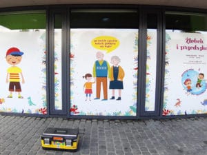 printed window large format sticker advertising for stores window mall