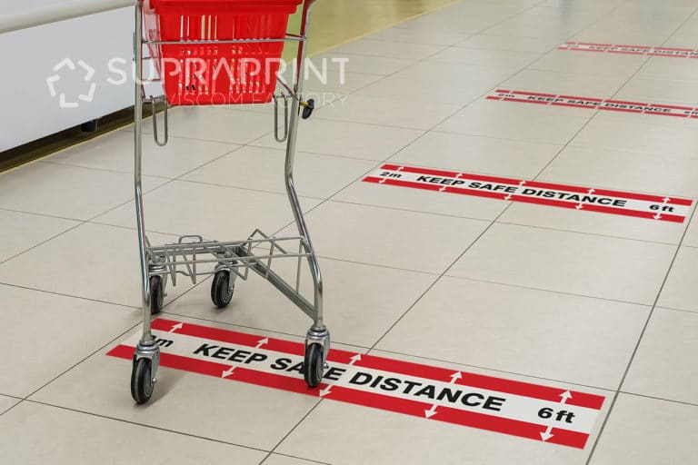 Safety Floor Stickers Covid large format printing
