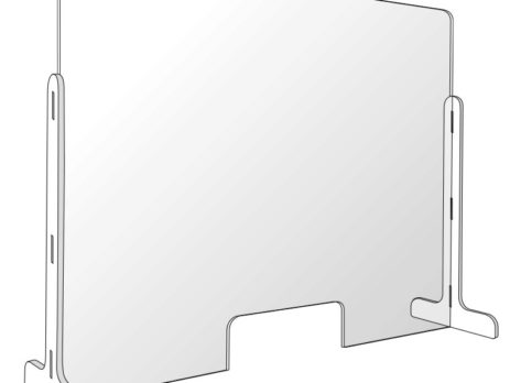 anti covid acrylicglass shield free-standing sketch