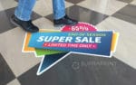 Custom printed floor stickers with non-slip laminate R9 R10