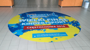 Custom printed floor stickers with non-slip laminate R9 R10 for sport event