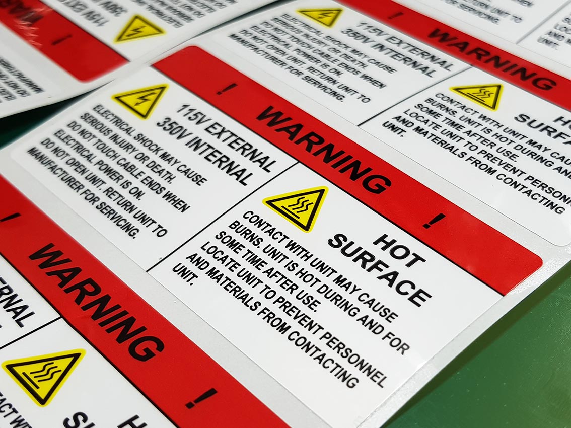 technical stickers digital printing