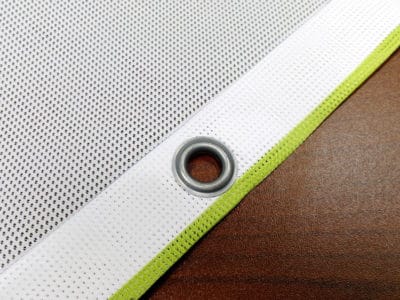 printed mesh banner with reinforced edges