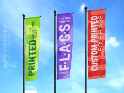 custom size printed pole flags
