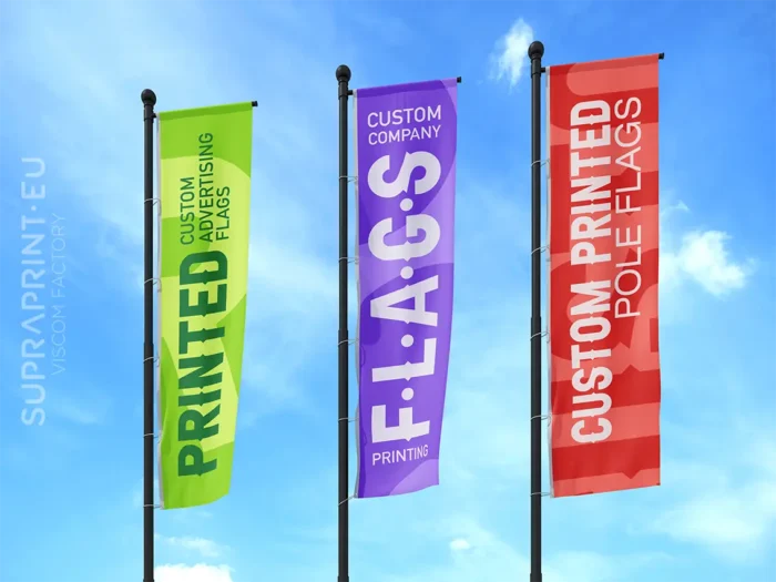 custom size printed pole flags