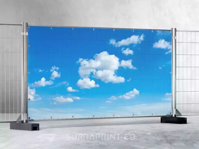 HFC Pre-designed blue sky Pre-designed pre-printed heras fence cover blue sky