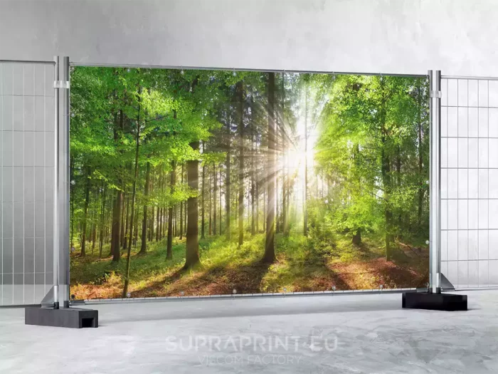 HFC Pre-designed magic forest pre-printed temporary fence scrim magic forest