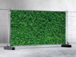 Pre-designed pre-printed heras fence cover small green leaves