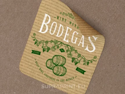 kraft paper stickers printed on sustainable recycled eco-friendly brown