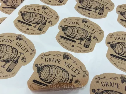 kraft paper stickers printed on sustainable recycled eco-friendly brown