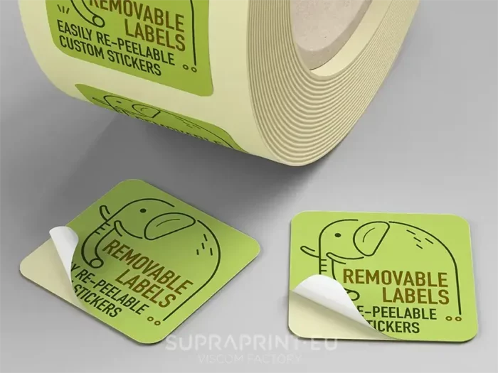 low tack removable stickers printed on roll