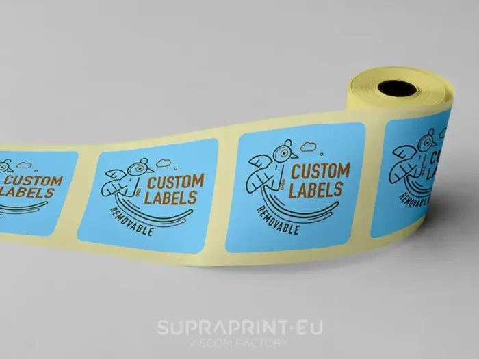 removable custom labels printed on roll