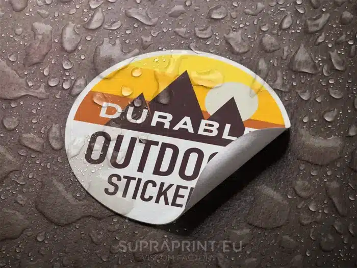 durable printed outdoor stickers durable printed outdoor stickers on vinyl monomeric polymeric cast high tack adhesive