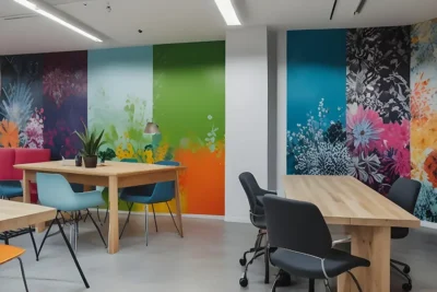 self-adhesive fabric wall murals for school and kindergarten