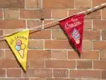 printed bunting with logo