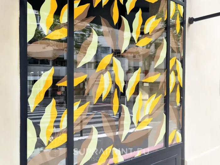 large format clear window vinyl printed for shop exposition