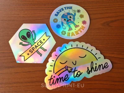 custom prismatic stickers printed