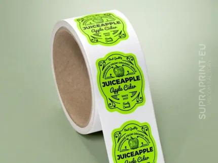 green fluorescent fluo roll labels printed