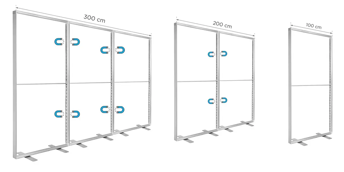 illuminated lightbox system with magnetic panels