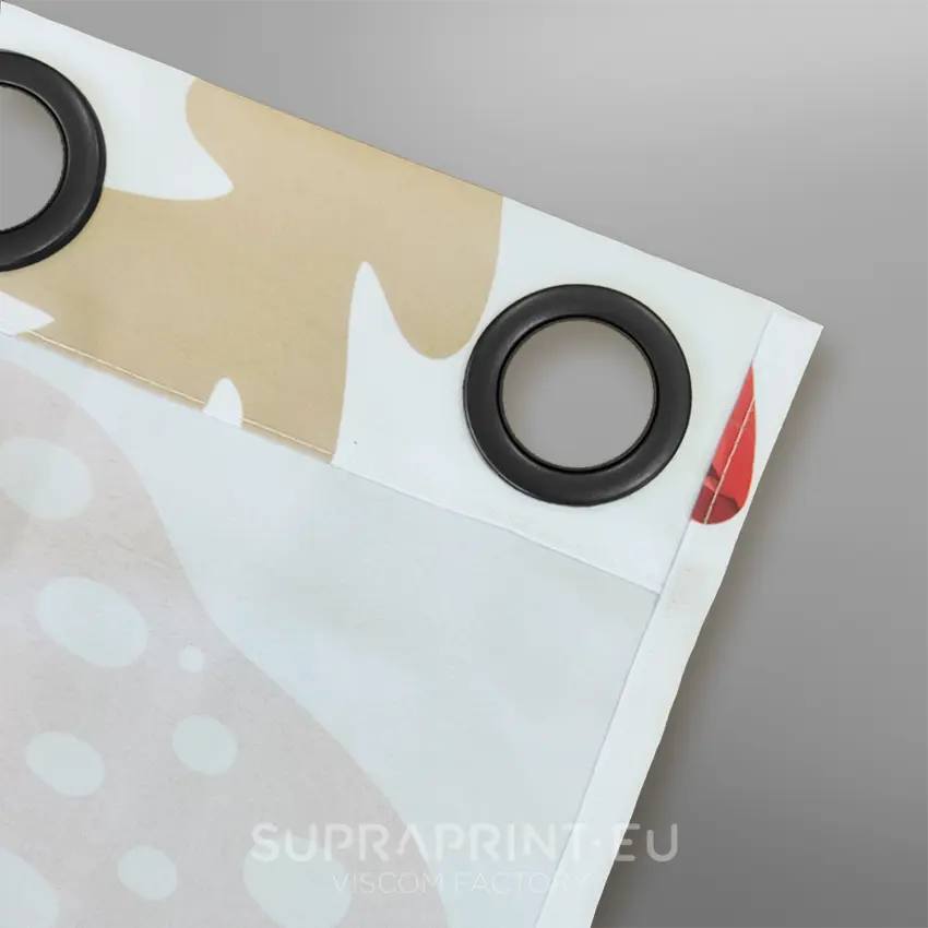 Custom printed curtains - Black grommet