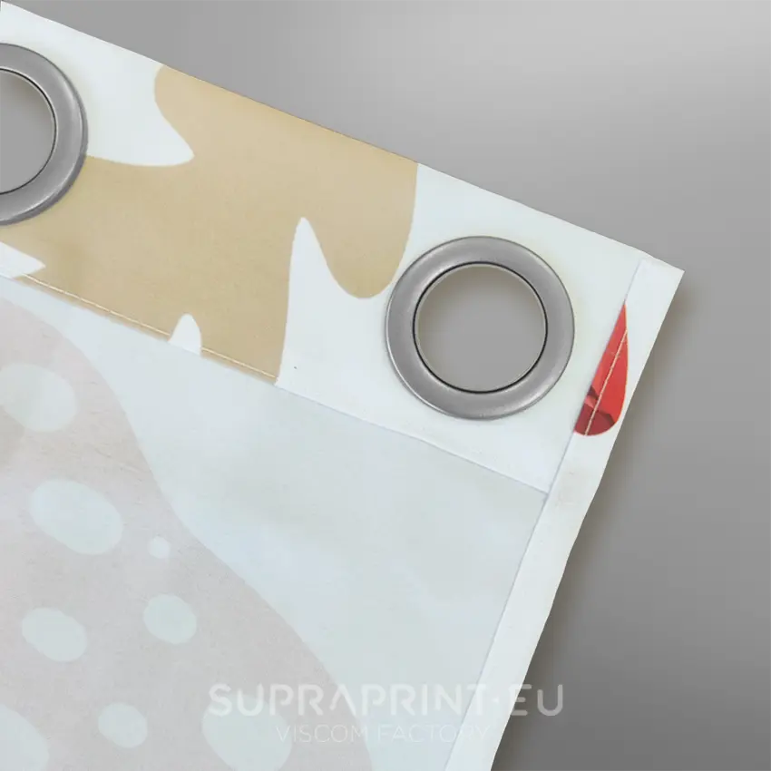 Custom printed curtains - Satin silver grommet