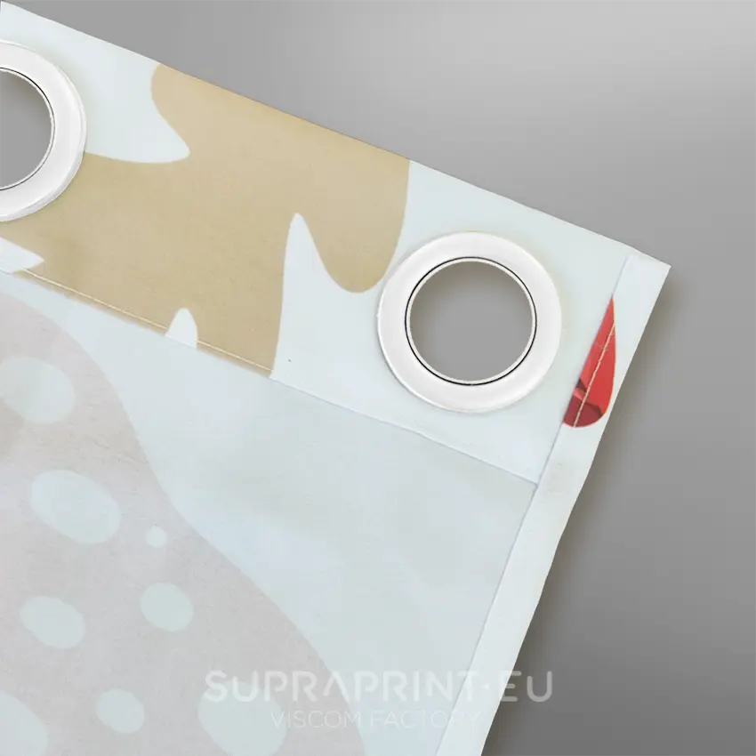 Custom printed curtains - White grommet