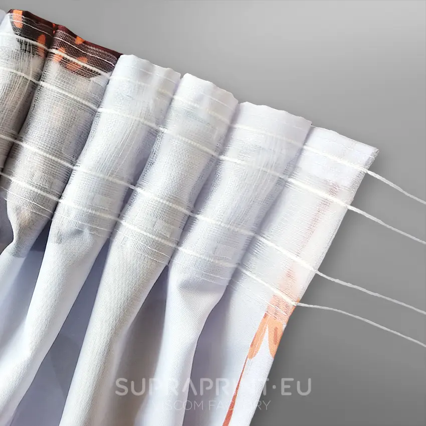 Custom printed curtains - gathering tape