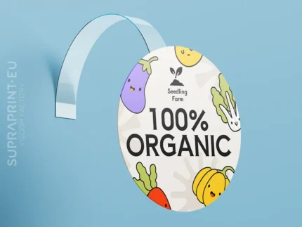 Shelf wobblers with an arm