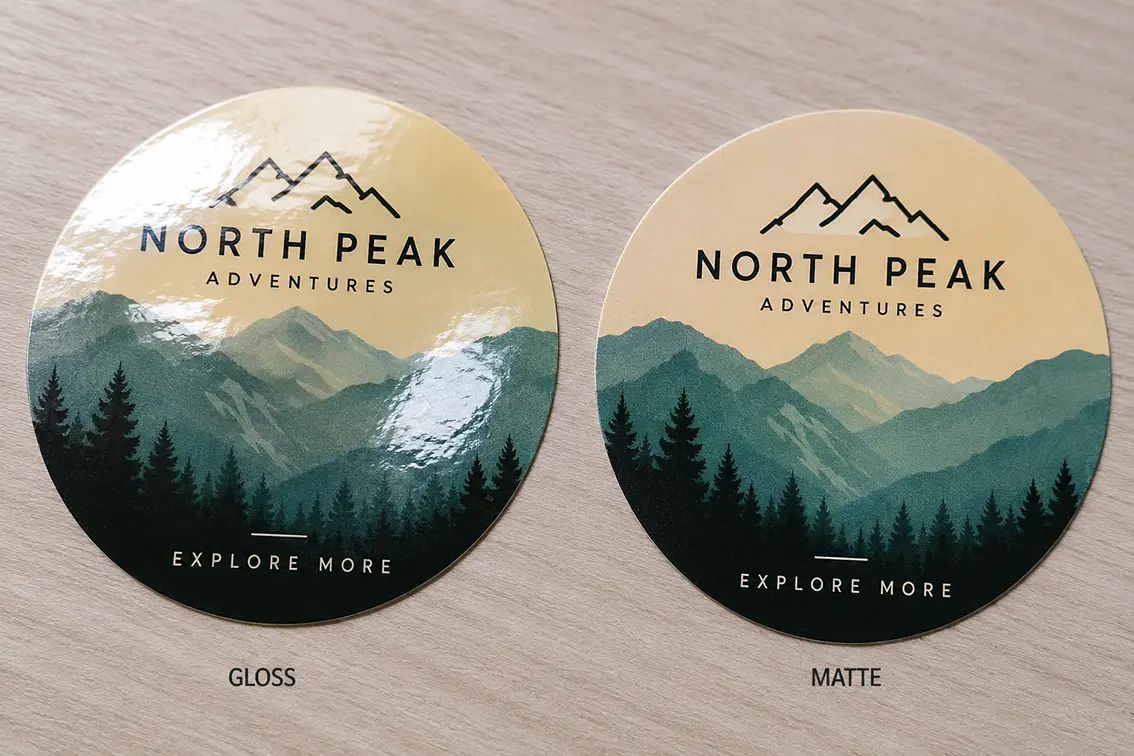 durable stickers with a glossy or matte finish