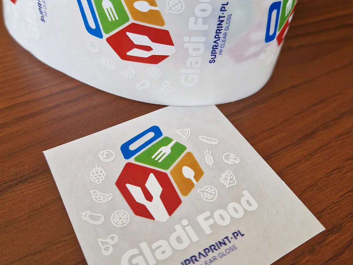 Transparent labels with white underprint